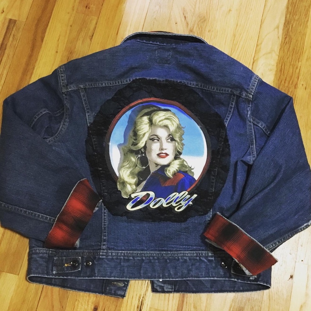 Denim Jacket with Iconic Print